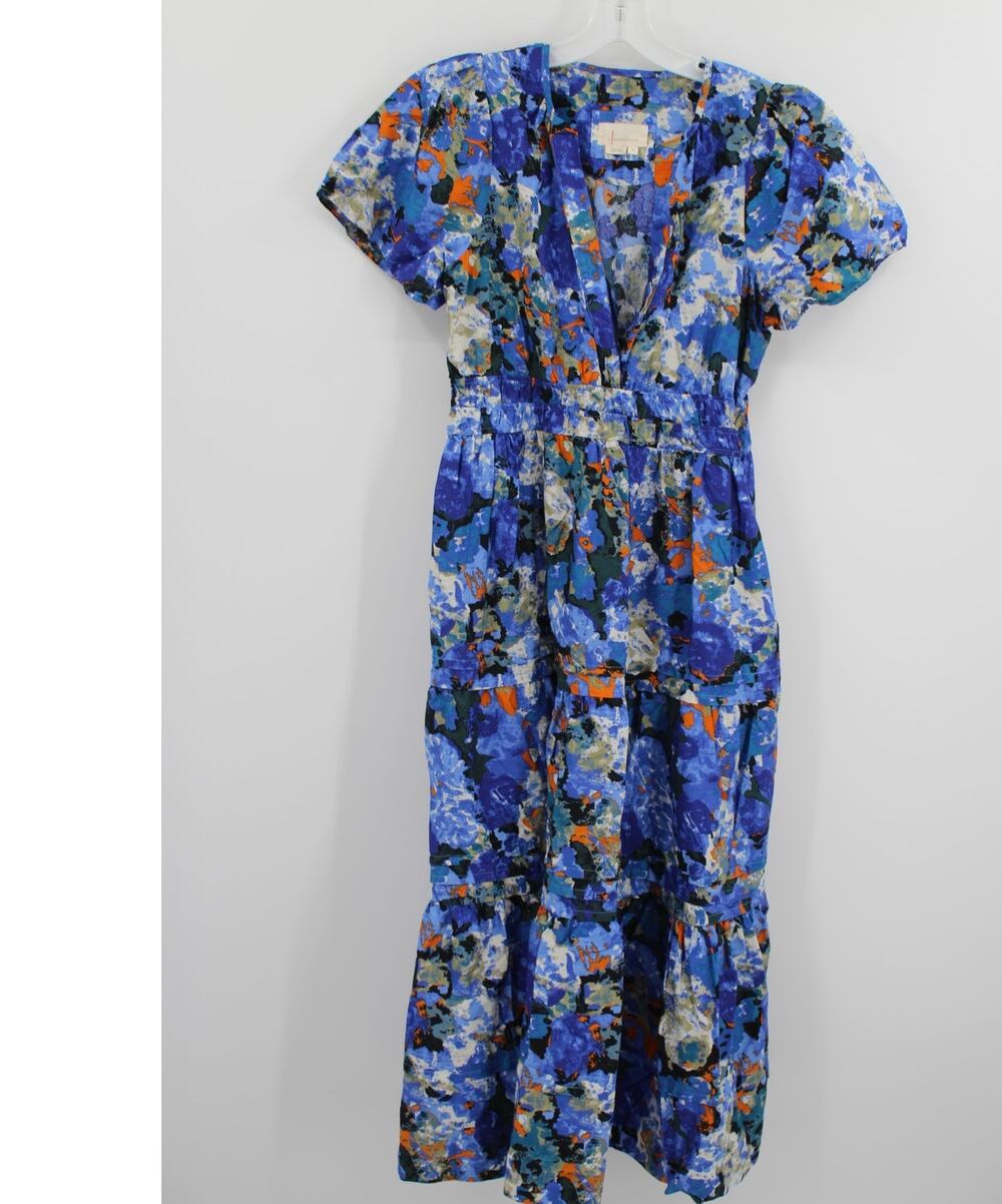 Anthropologie Somerset Maxi Dress Blue Size Large Petite